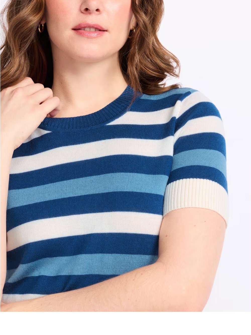 41 Hawthorn Navy Light Blue & White Striped Knit Tee Size Medium